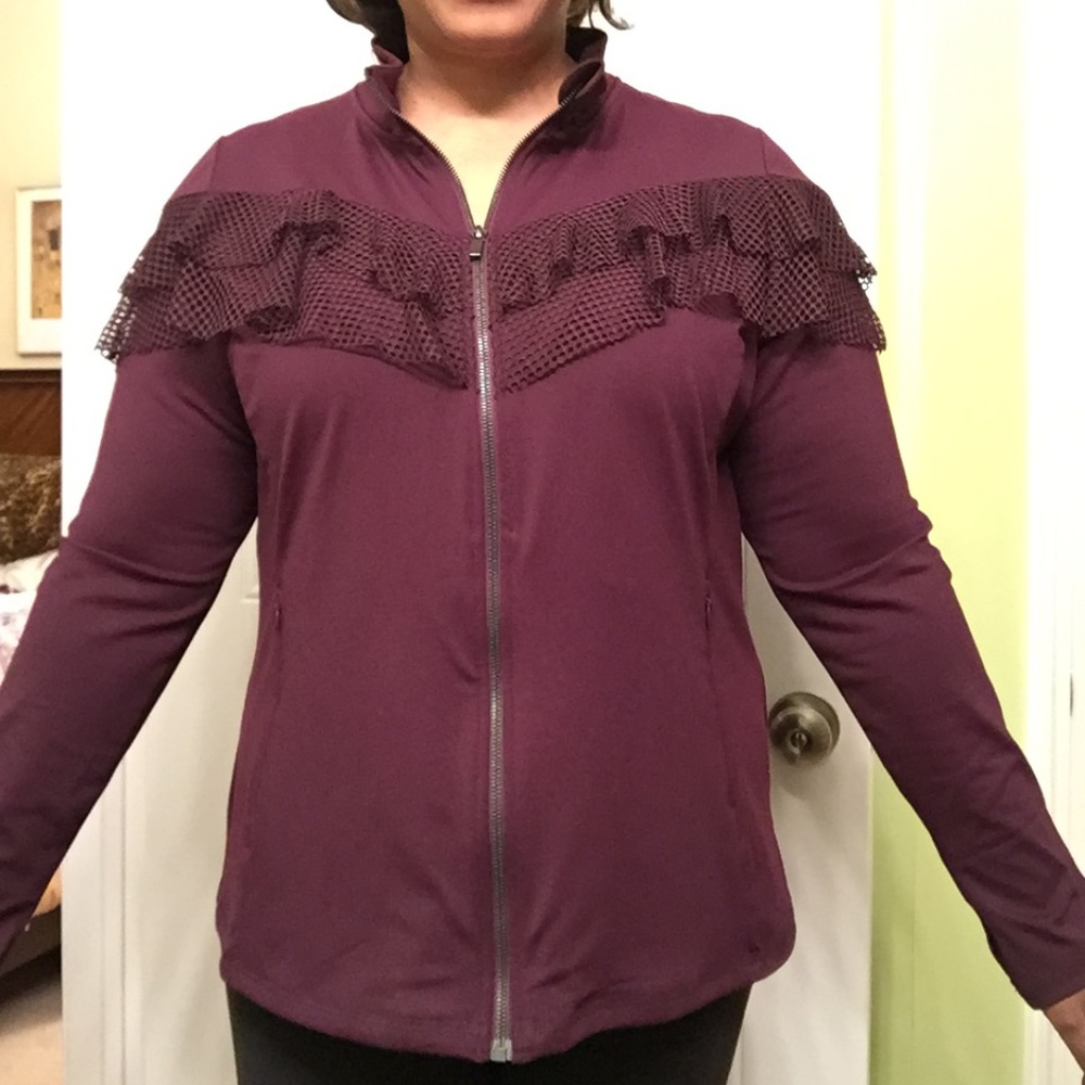 NWT Lane Bryant LIVI Active Jacket w/ Mesh Ruffle 18/20W